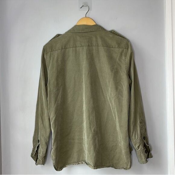 Joe’s Jeans Military THE SHIRT Button Down Green Cotton Blend Shirt - Picture 3 of 8